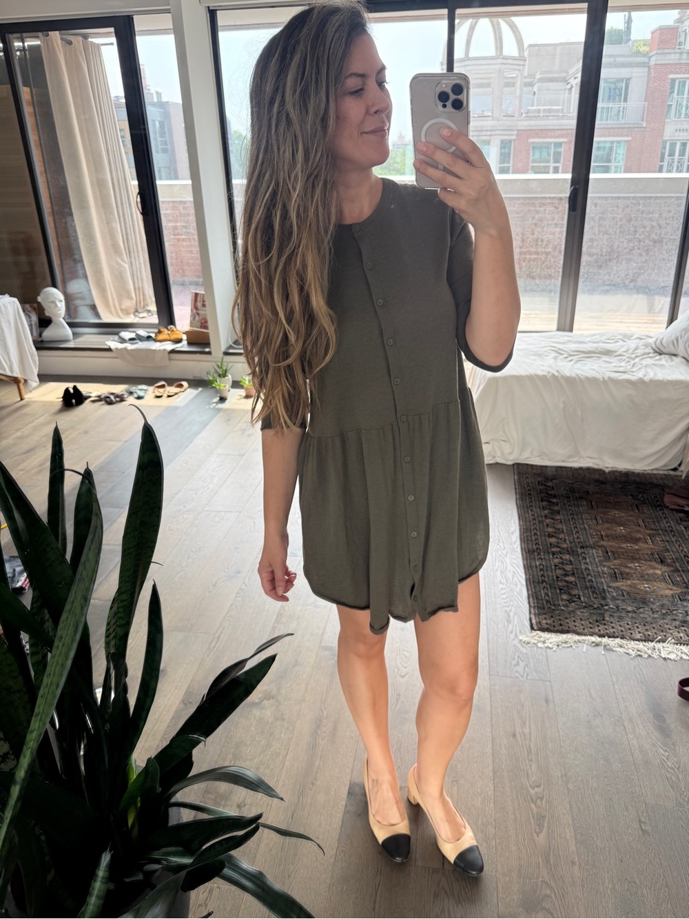 🔑 COS 100% Wool Button Front Knit Dress